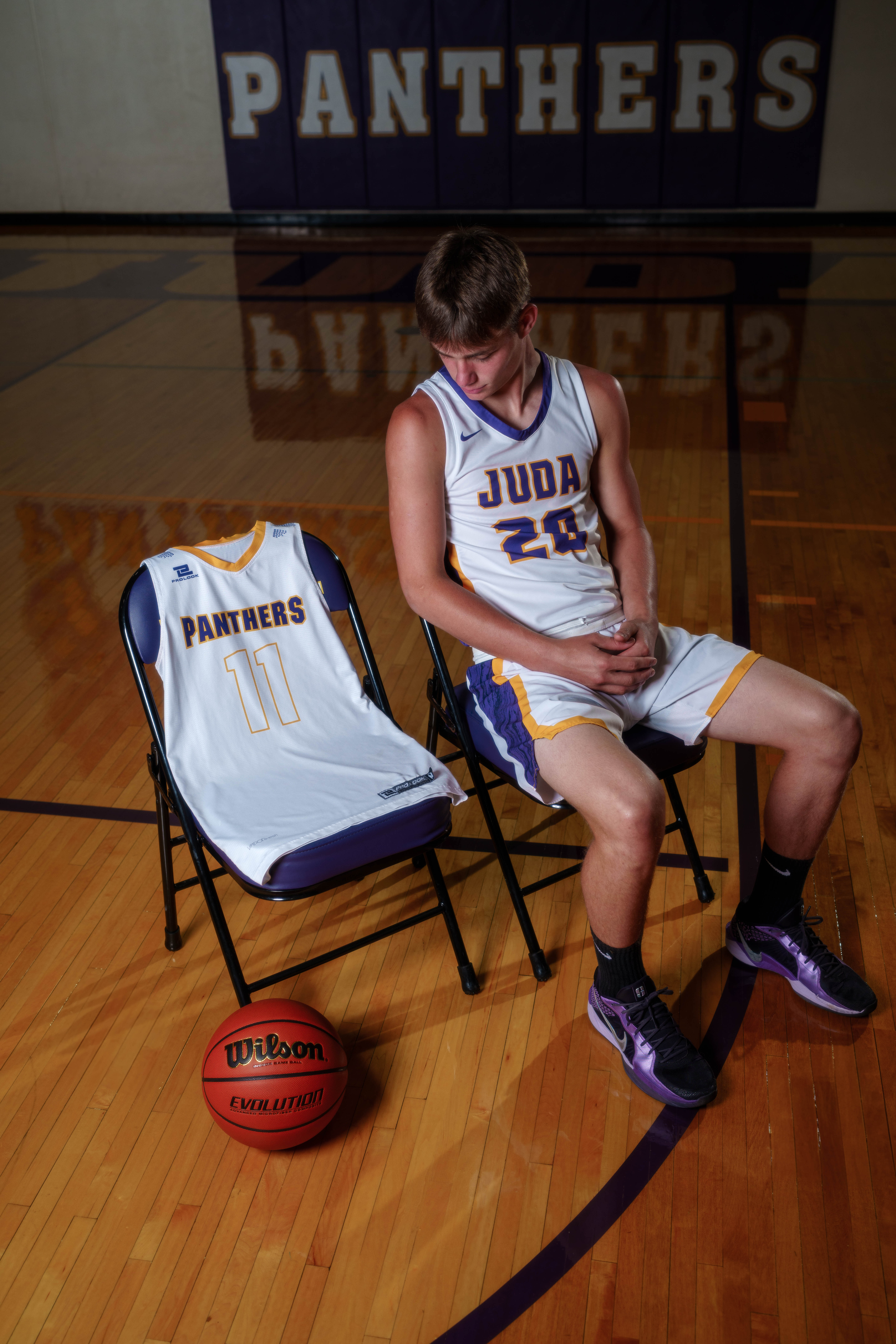 Click to View Larger Jayden Brown poses for senior photos at Juda High School in Juda, Wisconsin on August 4th, 2025. Brown will graduate in 2026. Photography by Ross Harried for Second Crop Creative.