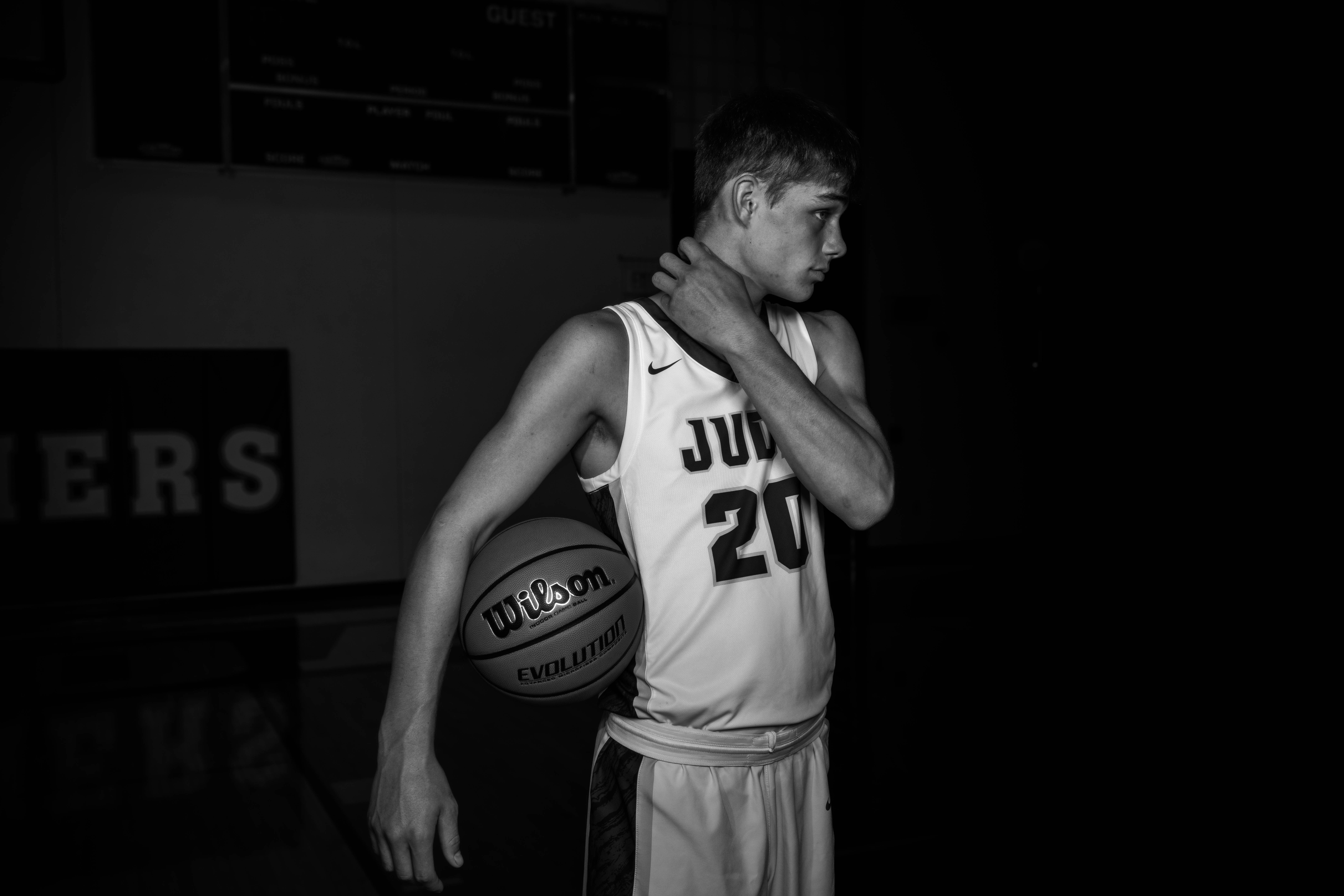 Click to View Larger Jayden Brown poses for senior photos at Juda High School in Juda, Wisconsin on August 4th, 2025. Brown will graduate in 2026. Photography by Ross Harried for Second Crop Creative.