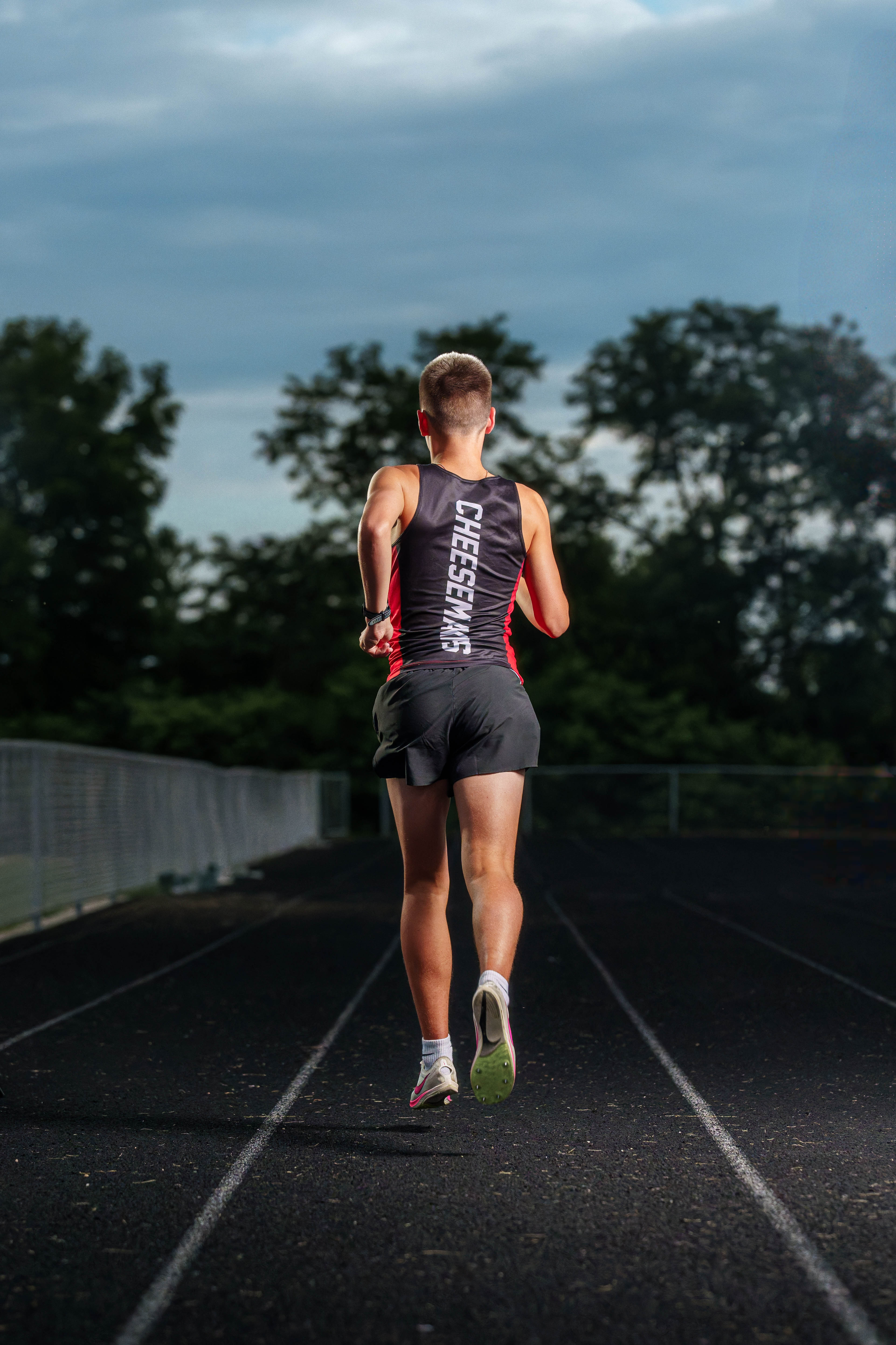 Click to View Larger Tre Dammen poses for senior photos in Monroe Wisconsin on August 11th, 2025. Dammen will graduate in 2026. Photography by Ross Harried for Second Crop Creative.