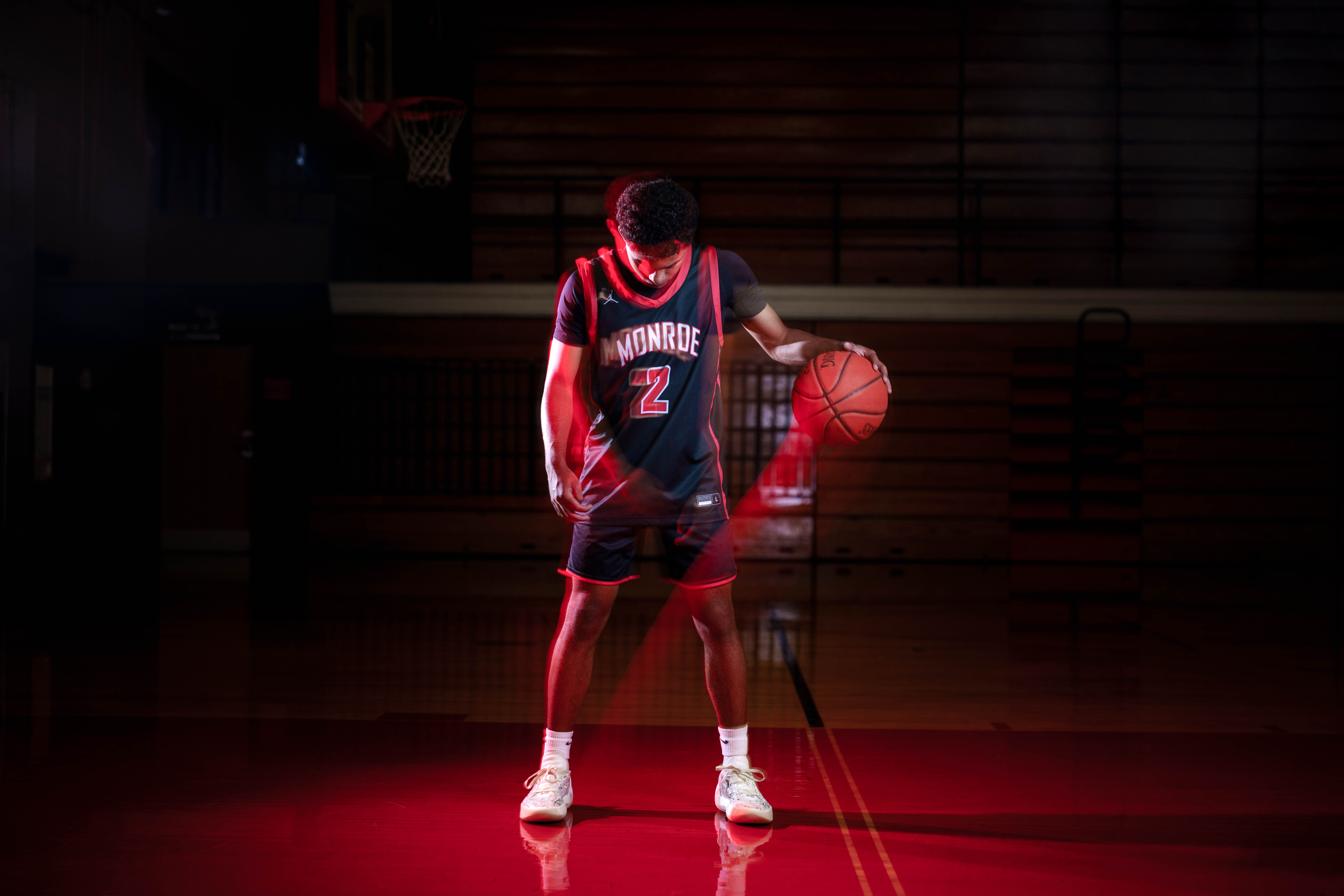 Click to View Larger Mekhi Brown poses for senior photos in Monroe Wisconsin on August 14th, 2025. Brown will graduate in 2026. Photography by Ross Harried for Second Crop Creative.