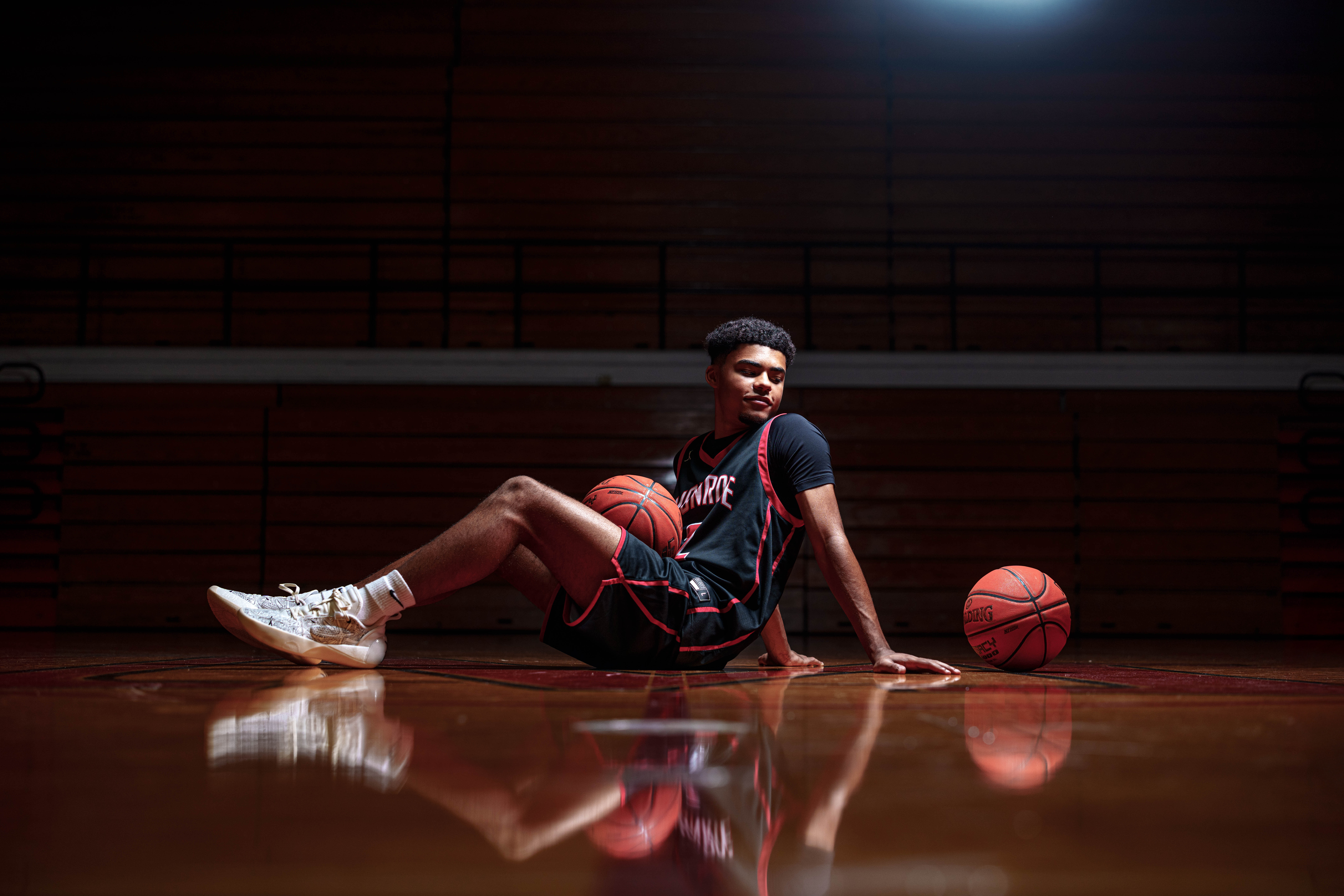 Click to View Larger Mekhi Brown poses for senior photos in Monroe Wisconsin on August 14th, 2025. Brown will graduate in 2026. Photography by Ross Harried for Second Crop Creative.