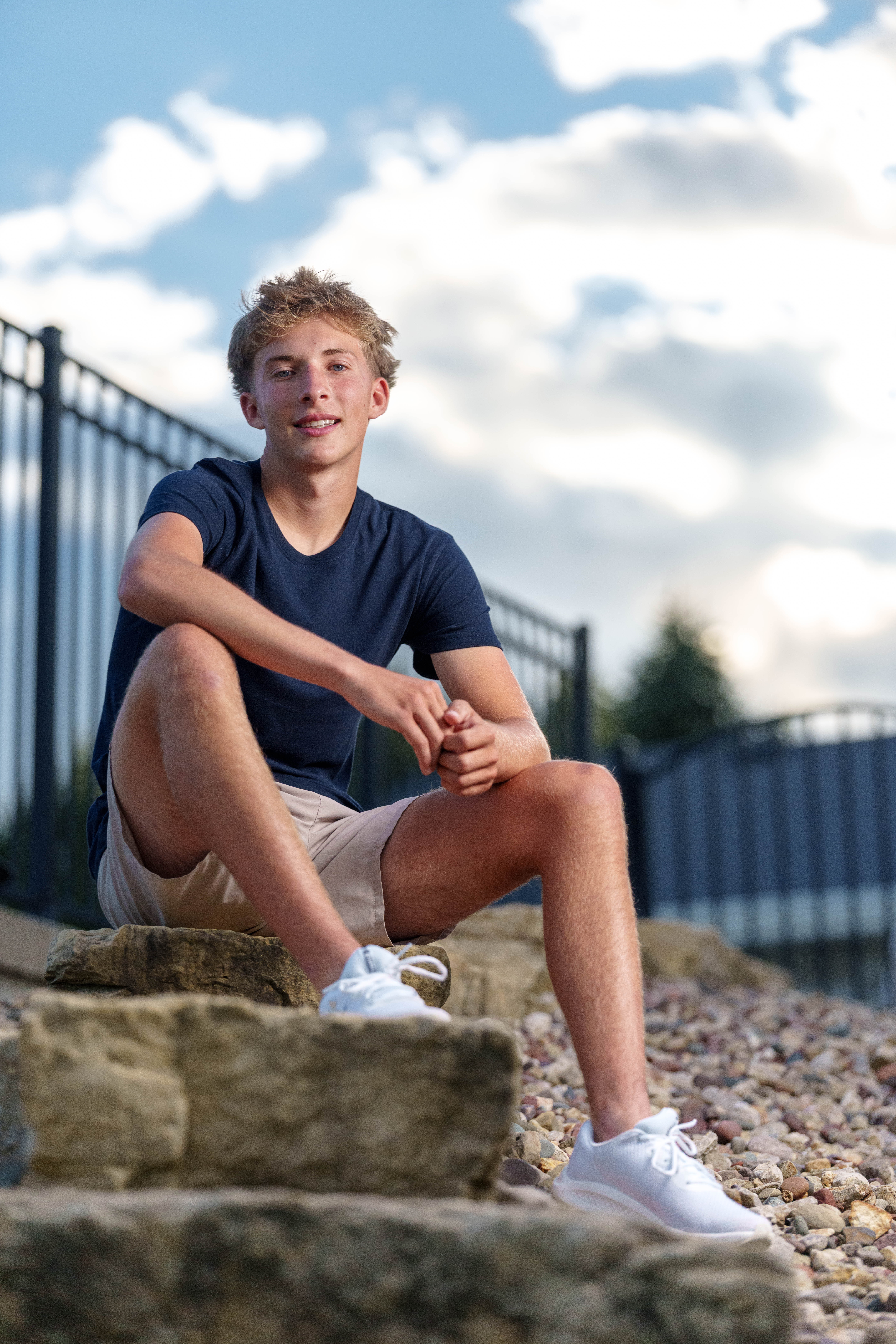 Click to View Larger Hans Brandt poses for senior photos in Monroe, Wisconsin on August 26th, 2025. Brandt will graduate in 2026. Photography by Ross Harried for Second Crop Creative.