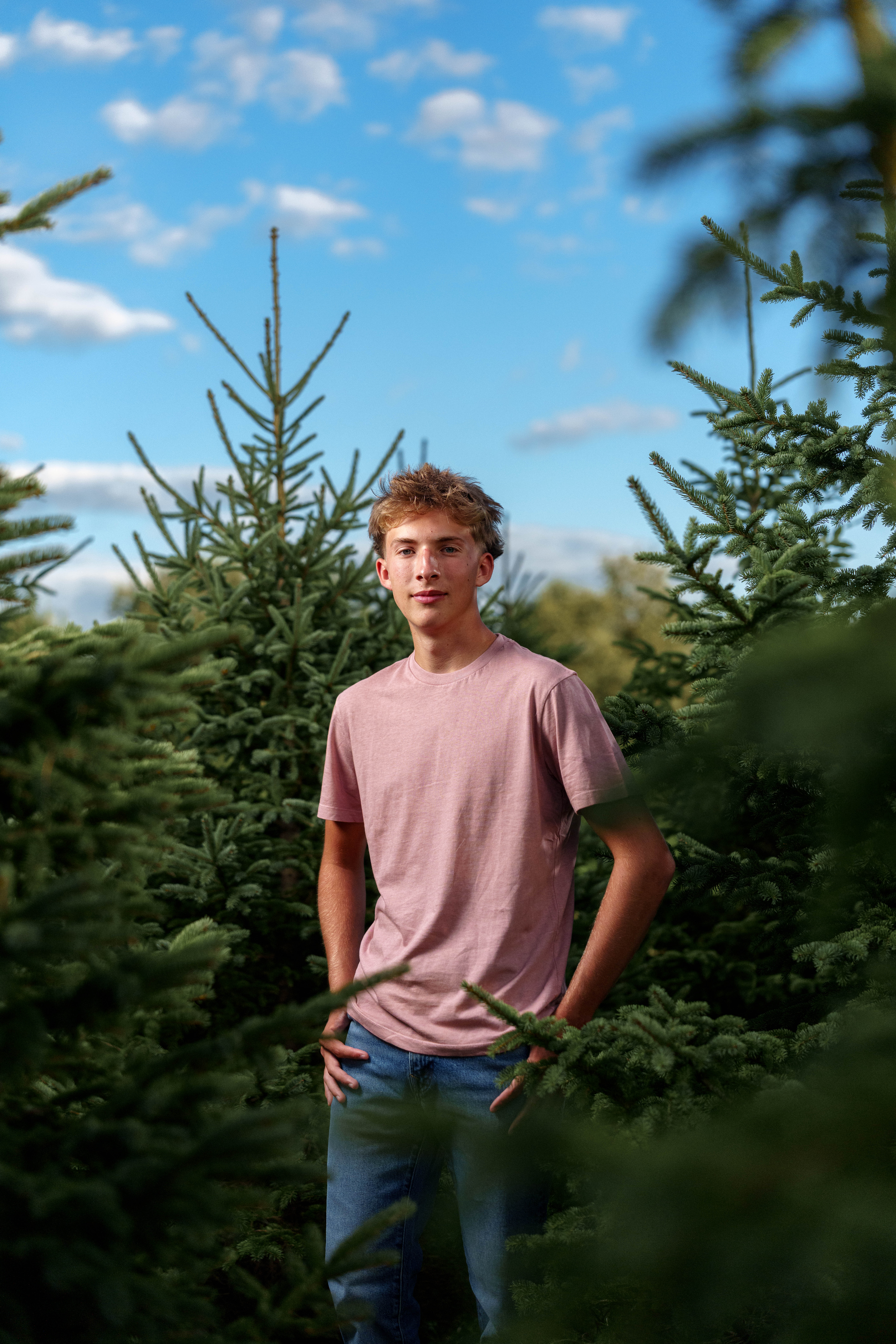 Click to View Larger Hans Brandt poses for senior photos in Monroe, Wisconsin on August 26th, 2025. Brandt will graduate in 2026. Photography by Ross Harried for Second Crop Creative.