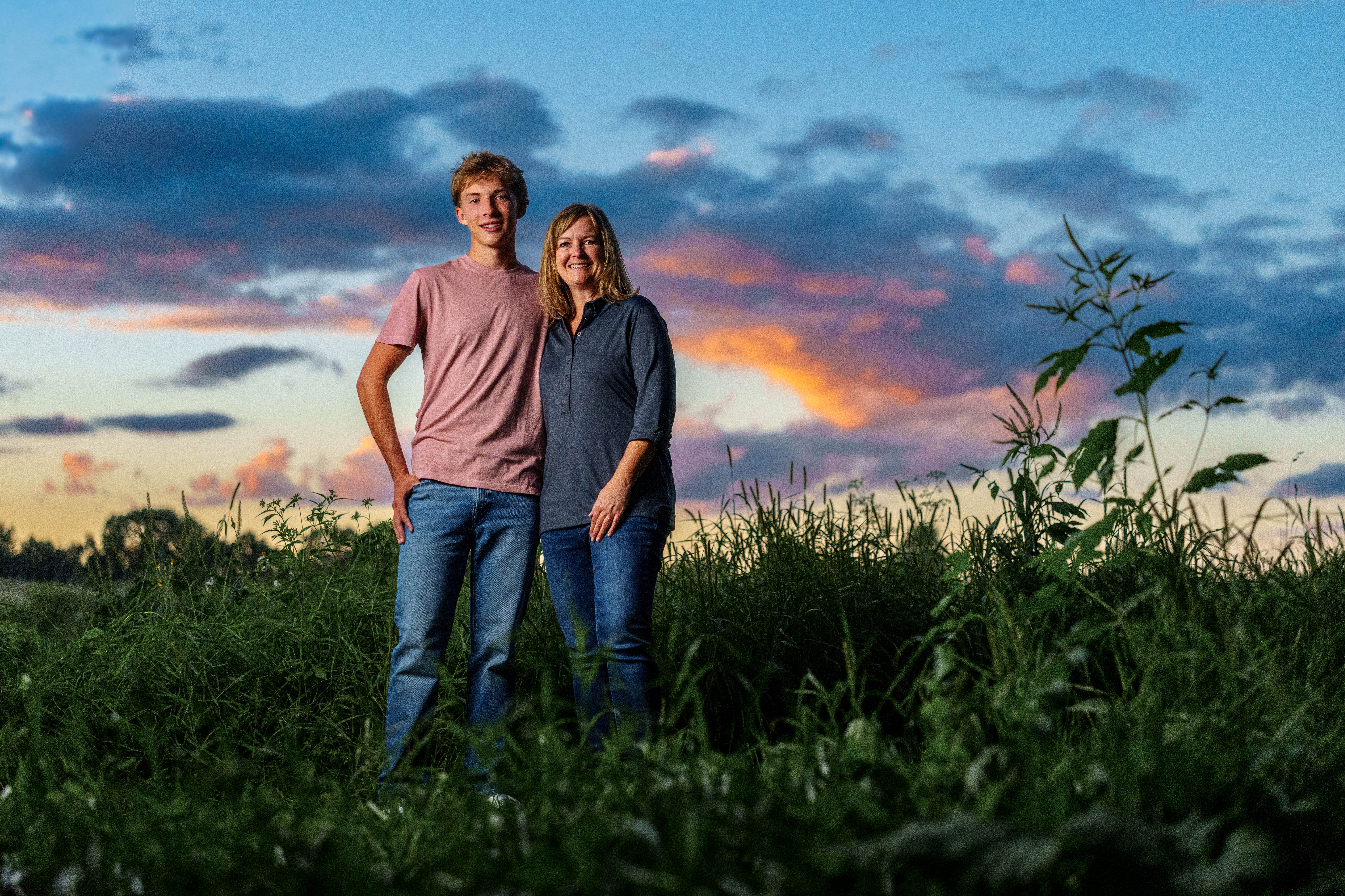 Click to View Larger Hans Brandt poses for senior photos in Monroe, Wisconsin on August 26th, 2025. Brandt will graduate in 2026. Photography by Ross Harried for Second Crop Creative.