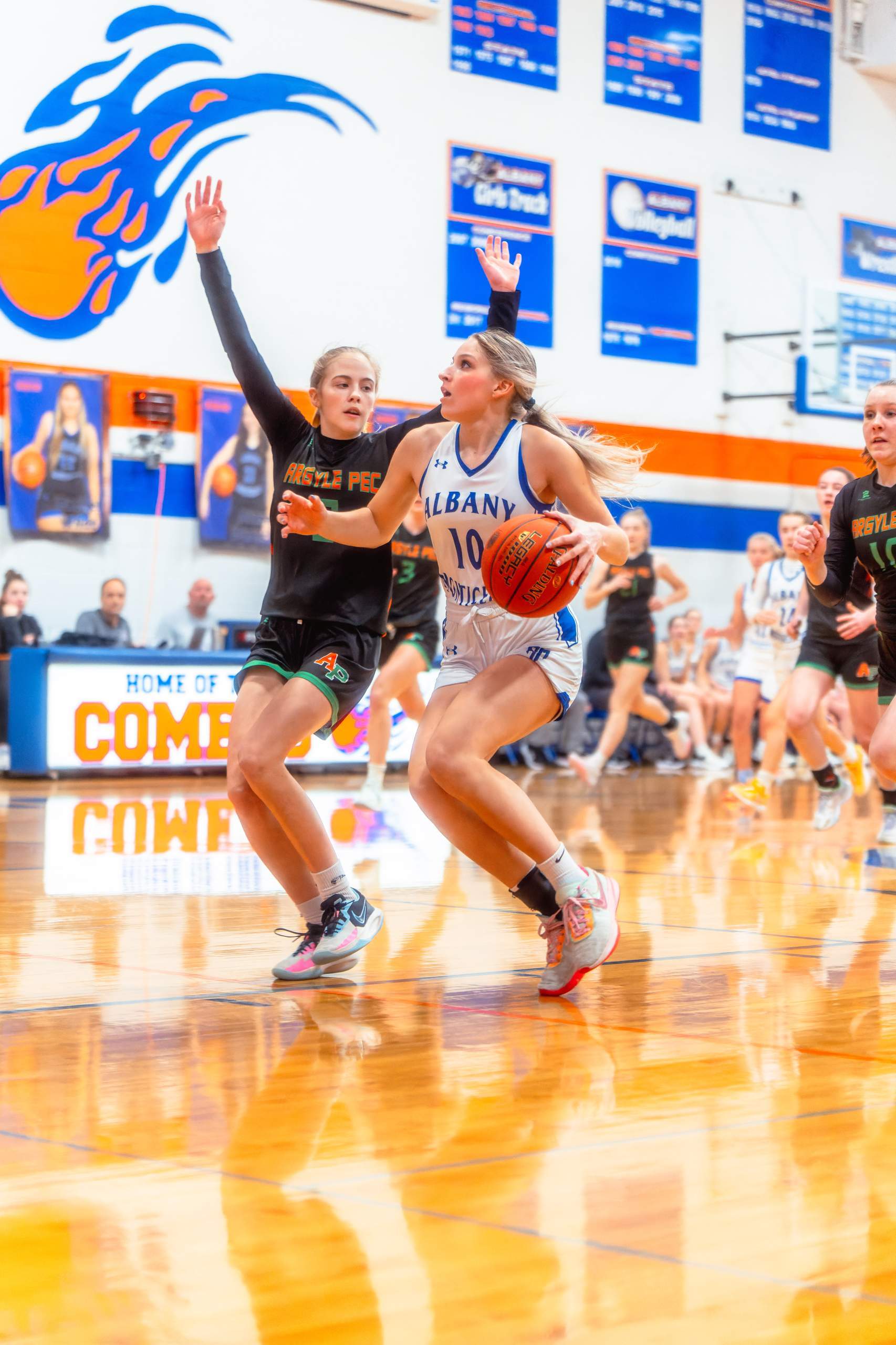 Albany/Monticello vs. Argyle/Pecatonica Girls Basketball, February 6th, 2024, photography by Ross Harried for Second Crop Sports