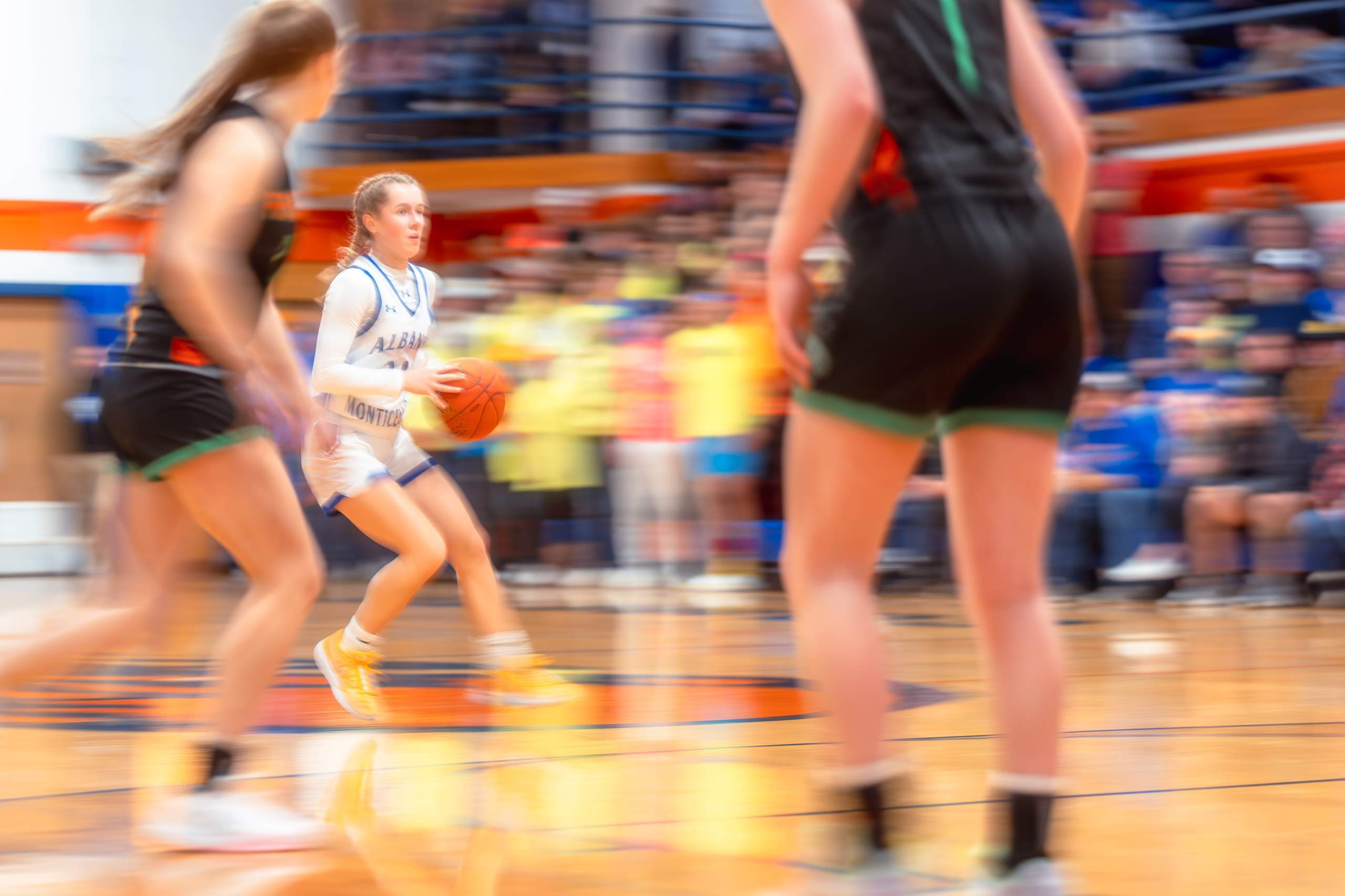 Albany/Monticello vs. Argyle/Pecatonica Girls Basketball, February 6th, 2024, photography by Ross Harried for Second Crop Sports