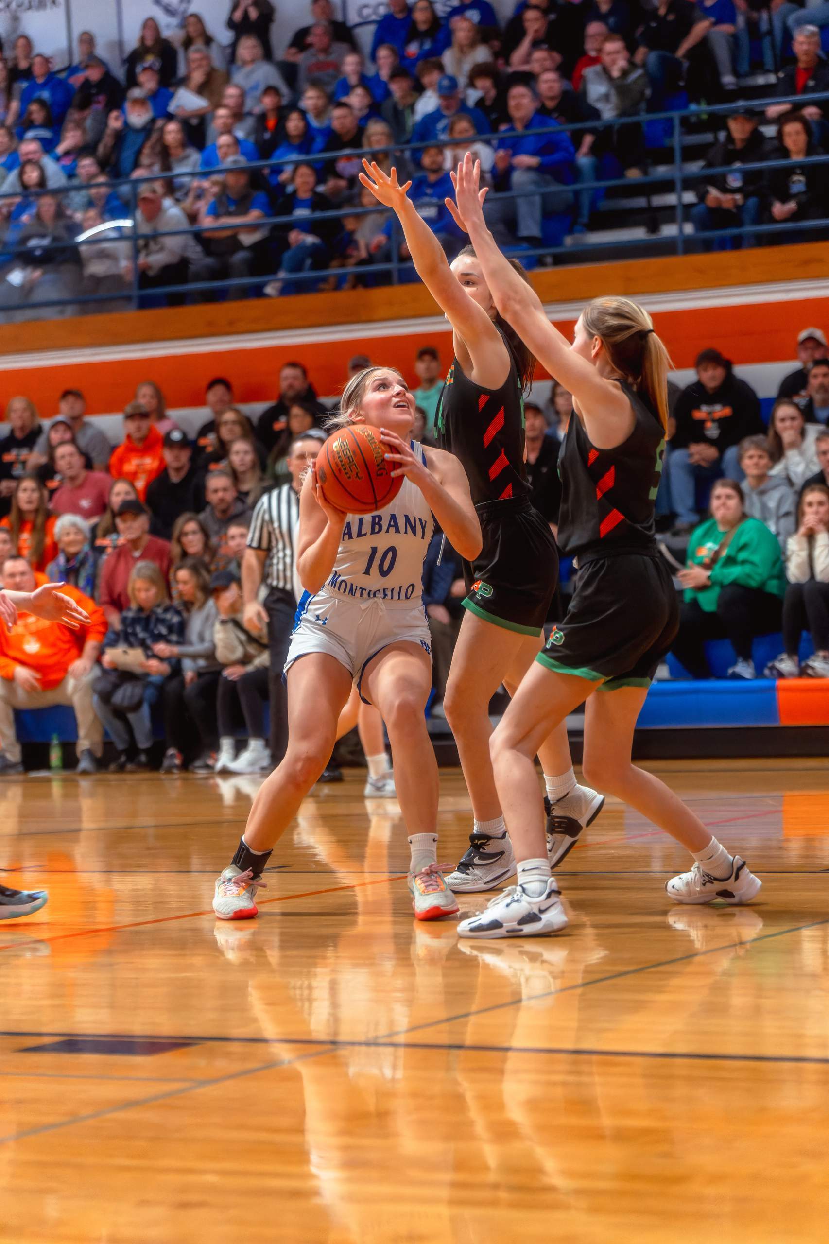 Albany/Monticello vs. Argyle/Pecatonica Girls Basketball, February 6th, 2024, photography by Ross Harried for Second Crop Sports