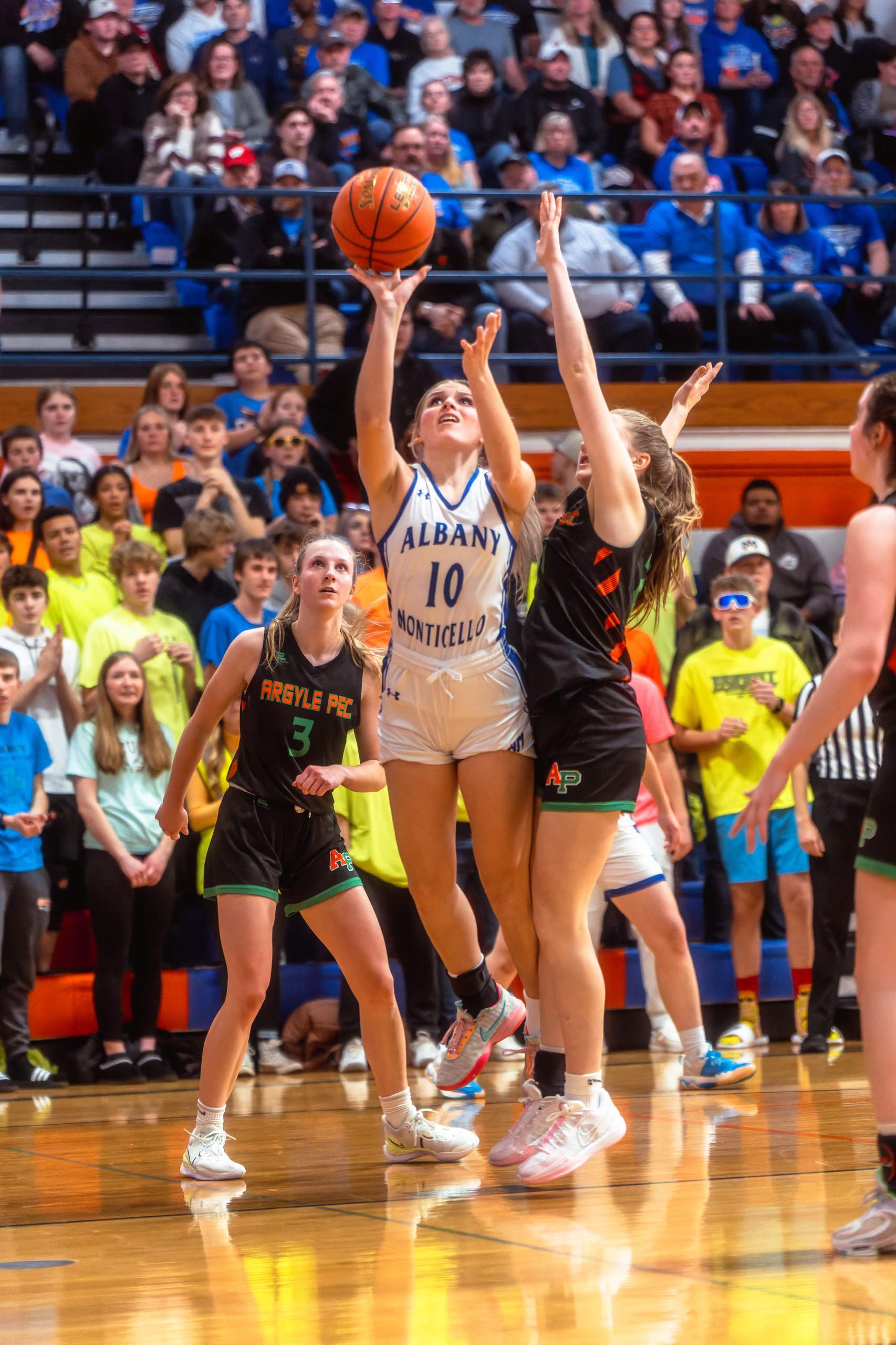 Albany/Monticello vs. Argyle/Pecatonica Girls Basketball, February 6th, 2024, photography by Ross Harried for Second Crop Sports
