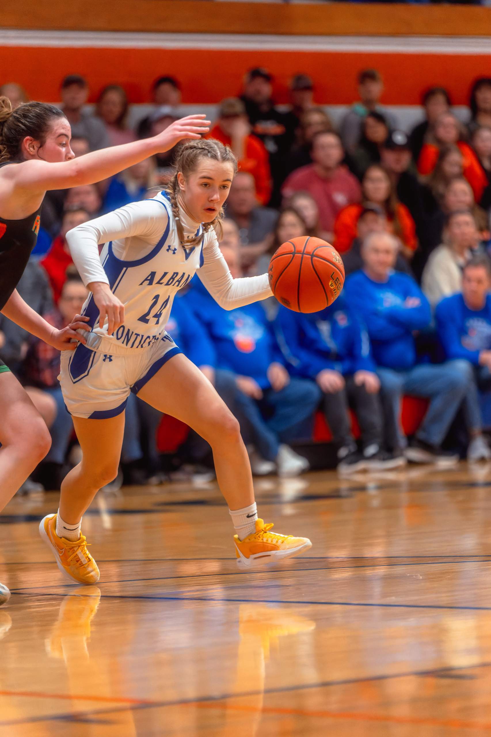 Albany/Monticello vs. Argyle/Pecatonica Girls Basketball, February 6th, 2024, photography by Ross Harried for Second Crop Sports