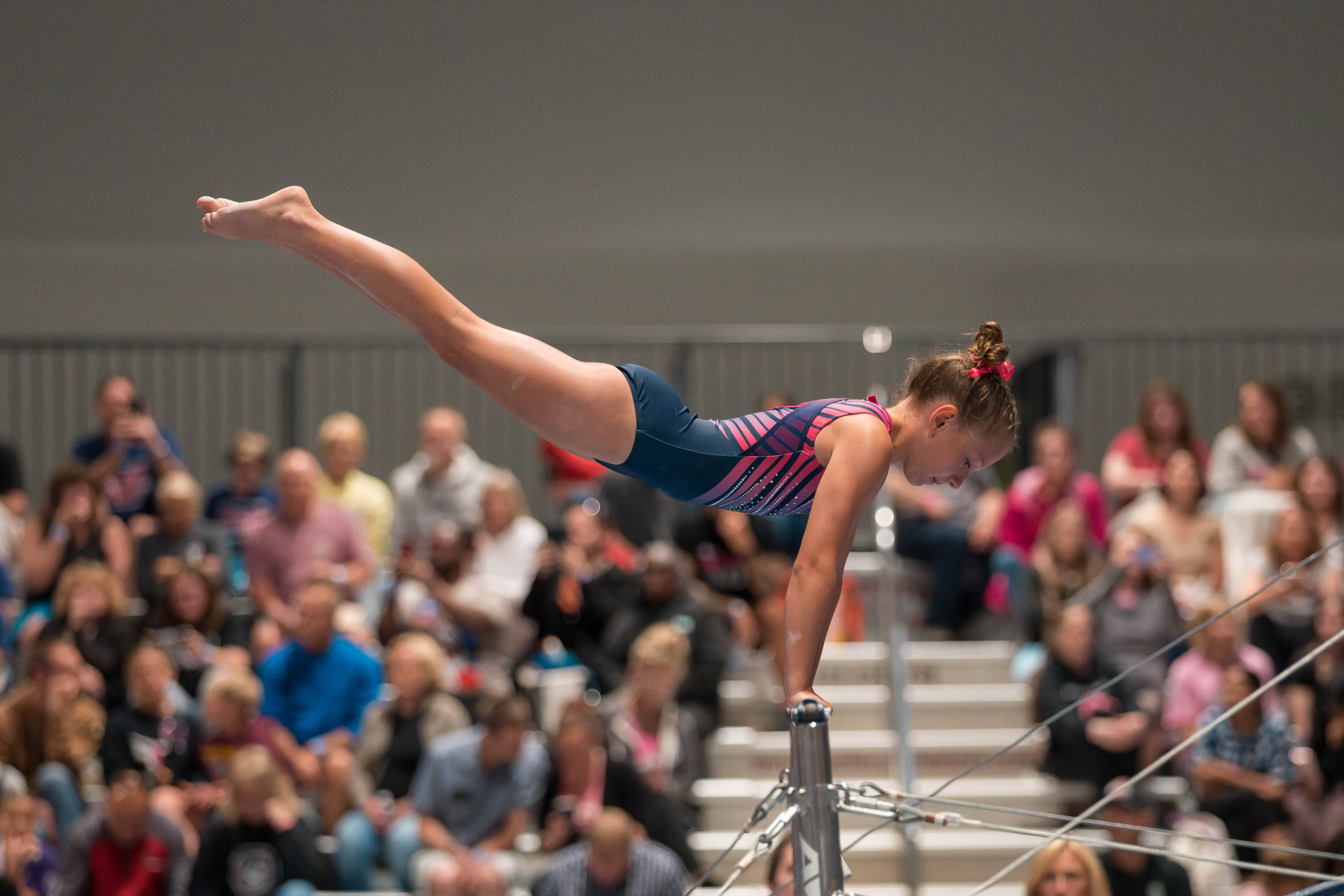 The YMCA National Gymnastics Championship 2025 held at The Resch Center in Green Bay, Wisconsin, USA on June 27th, 2025. Photography by Ross Harried for Second Crop Sports.
