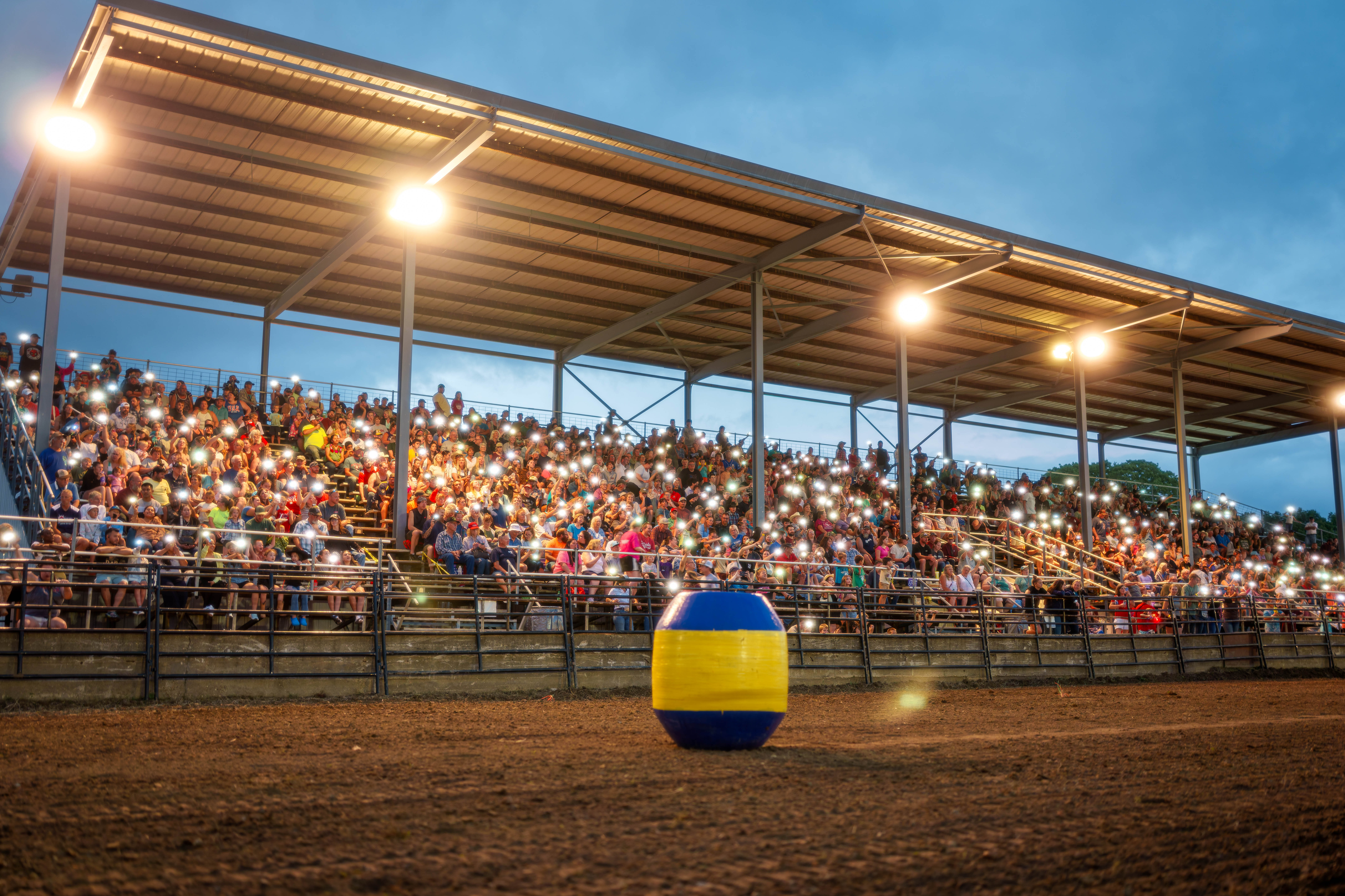 Bucking Bulls full rodeo at the Green County Fair in Monroe, Wisconsin on July 16th, 2025. Photography by Ross Harried for Second Crop Sports.