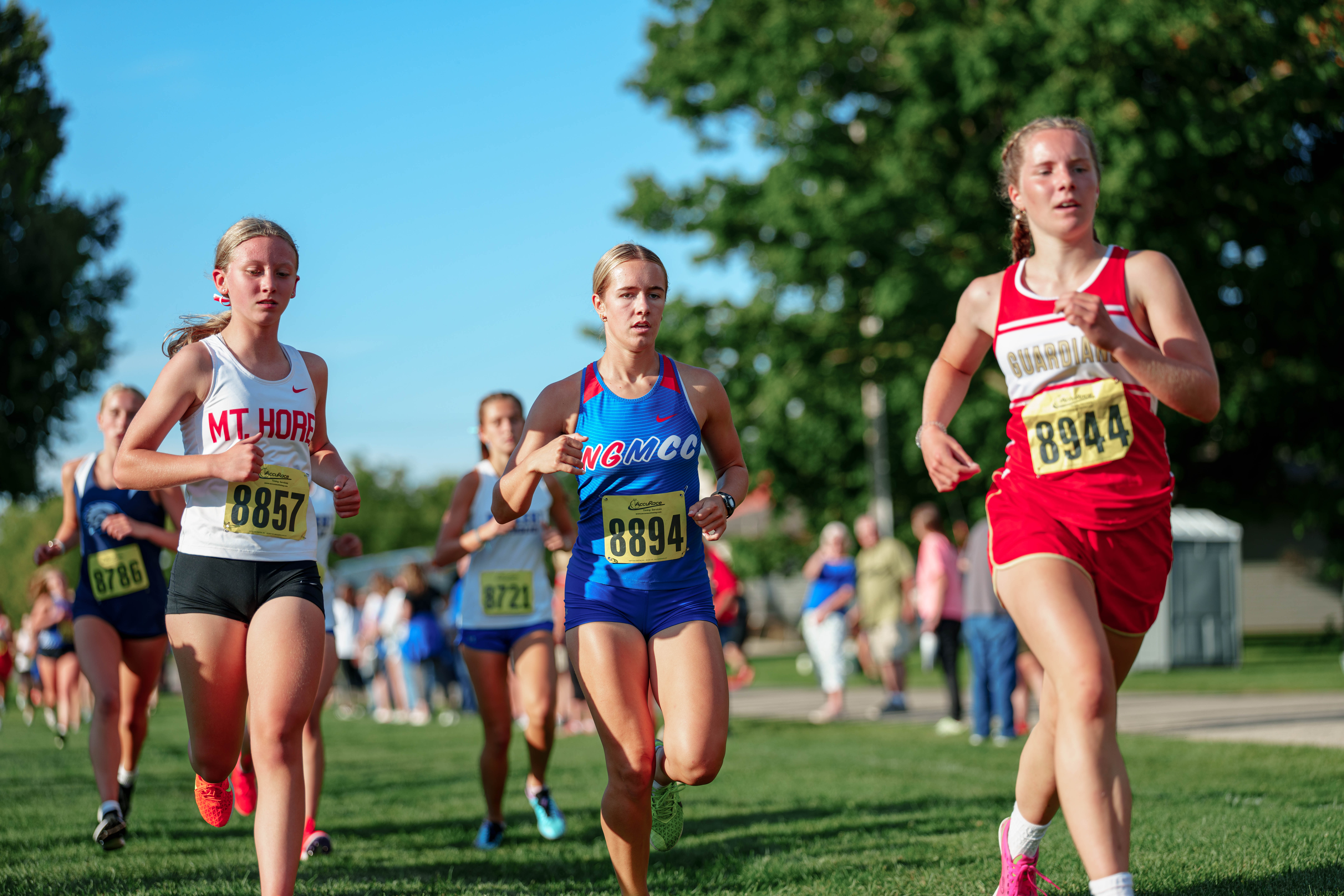 MONROE, WI – SEPTEMBER 2: Runners race during the Monroe Cross Country Meet at Twining Park in Monroe, Wisconsin. Photography by Ross Harried for Second Crop Sports.