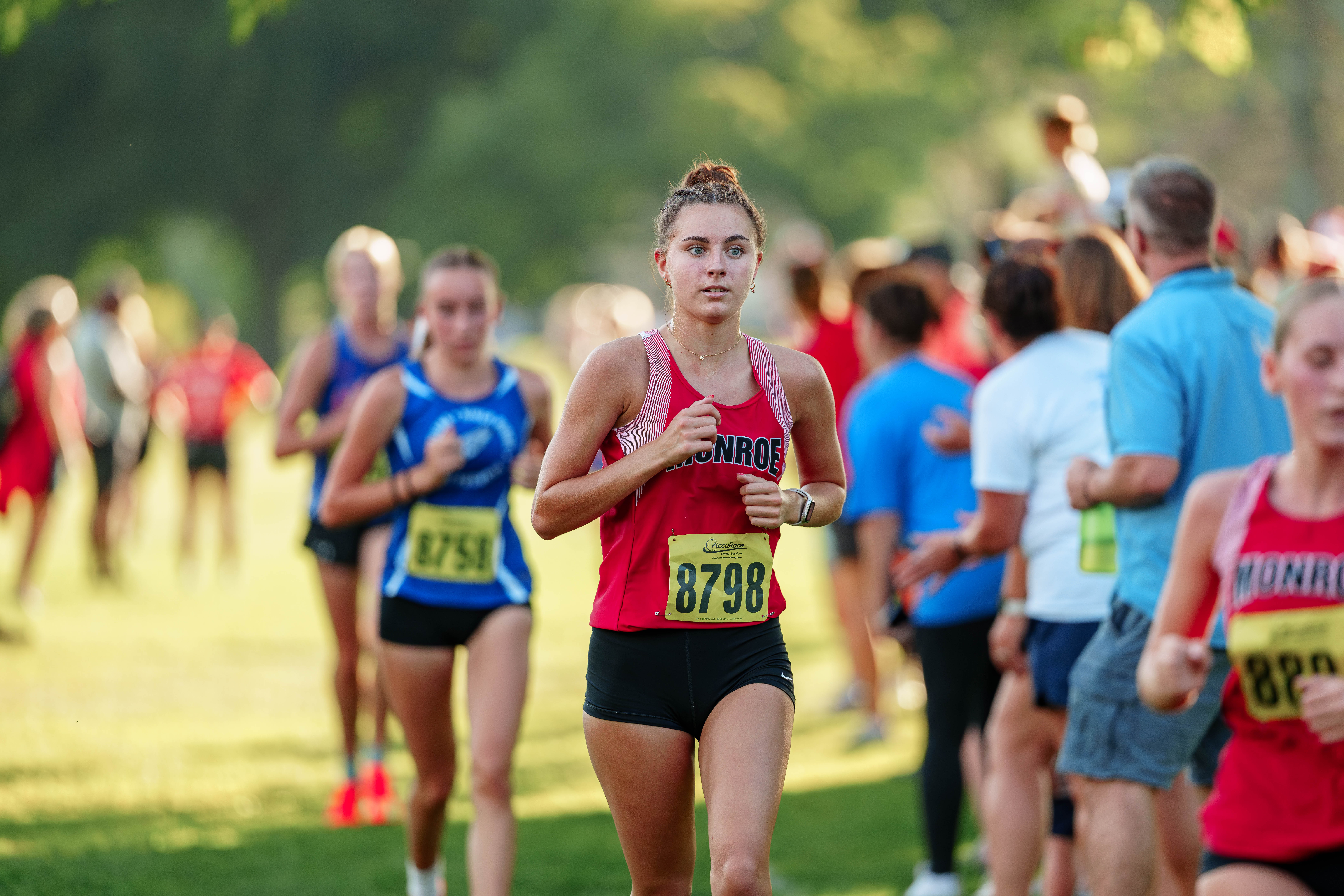 MONROE, WI – SEPTEMBER 2: Runners race during the Monroe Cross Country Meet at Twining Park in Monroe, Wisconsin. Photography by Ross Harried for Second Crop Sports.