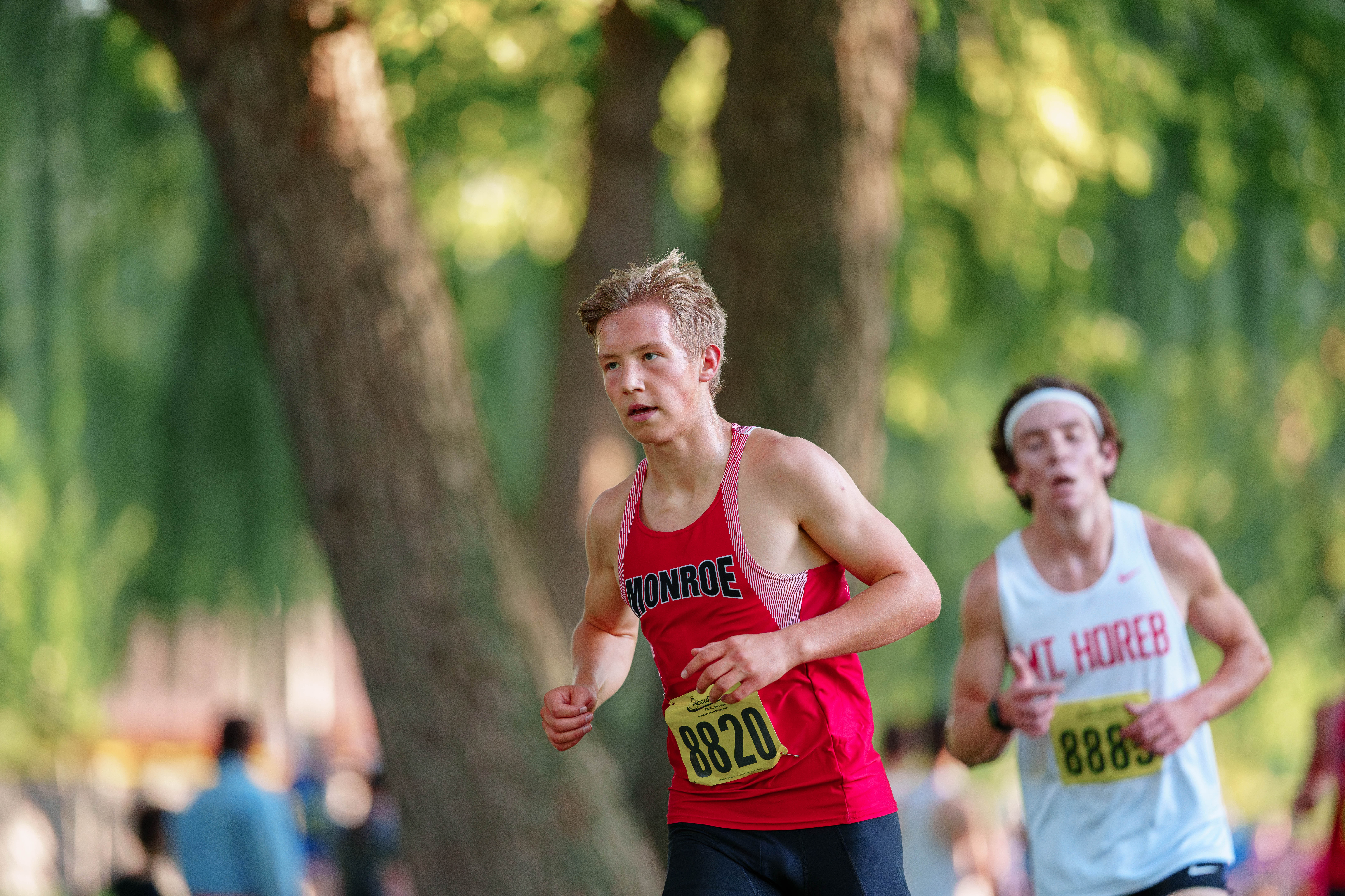 MONROE, WI – SEPTEMBER 2: Runners race during the Monroe Cross Country Meet at Twining Park in Monroe, Wisconsin. Photography by Ross Harried for Second Crop Sports.
