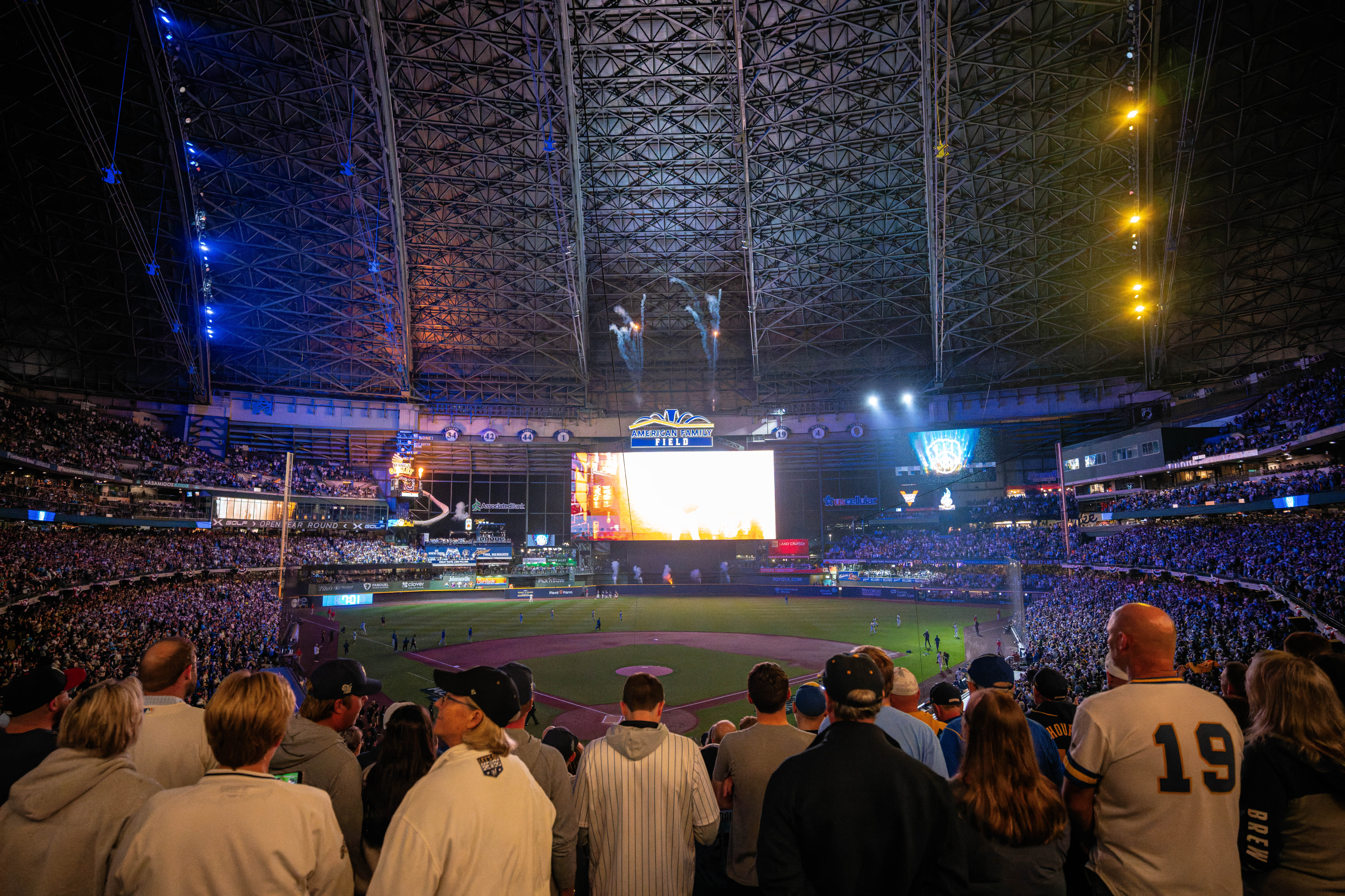 Oct 13, 2025; Milwaukee, Wisconsin, USA; Game 1 of the National League Championship Series between the Milwaukee Brewers and the Los Angeles Dodgers at American Family Field on October 13, 2025 in Milwaukee, Wisconsin. Photography by Ross Harried for Second Crop Sports.