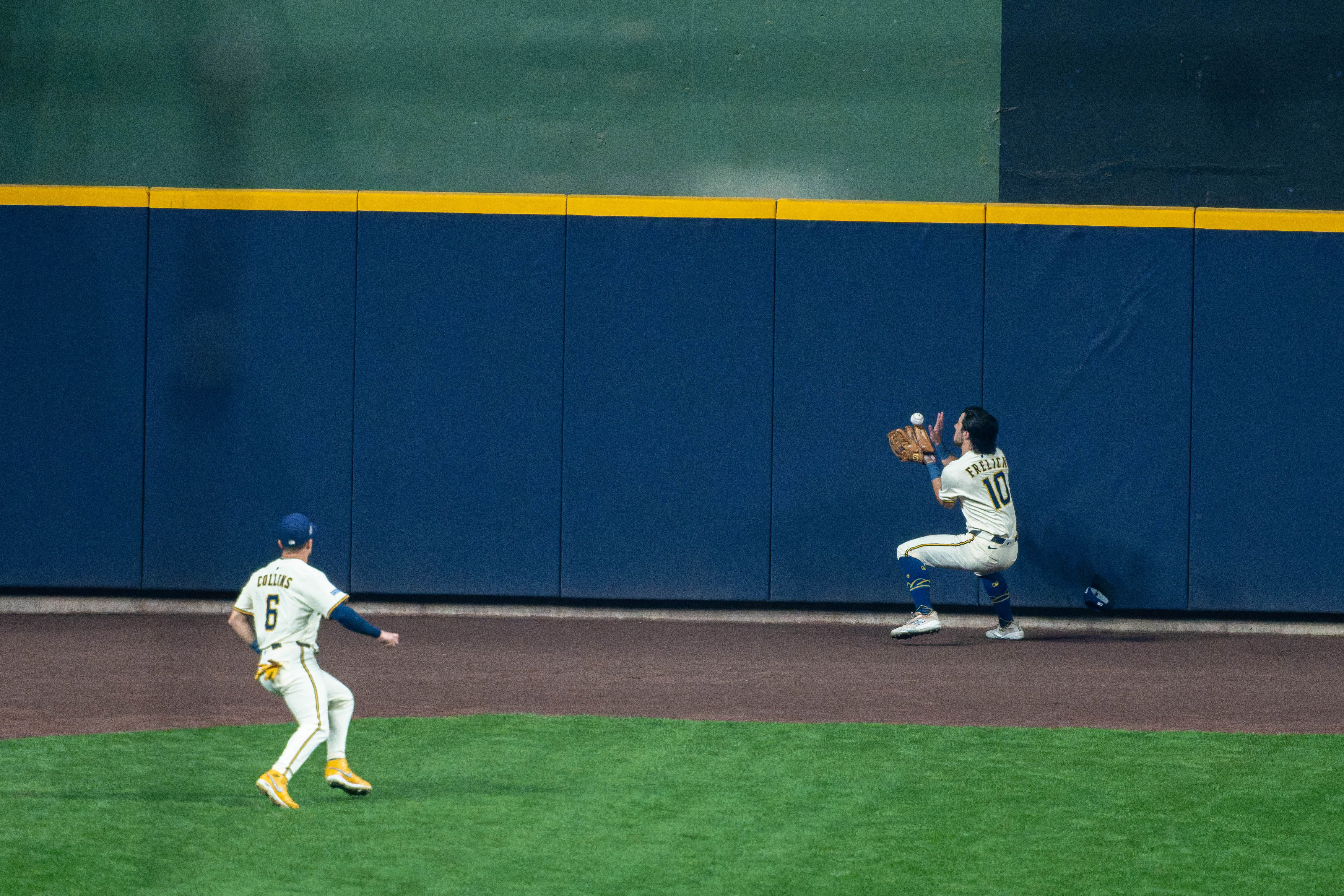Oct 13, 2025; Milwaukee, Wisconsin, USA; Game 1 of the National League Championship Series between the Milwaukee Brewers and the Los Angeles Dodgers at American Family Field on October 13, 2025 in Milwaukee, Wisconsin. Photography by Ross Harried for Second Crop Sports.