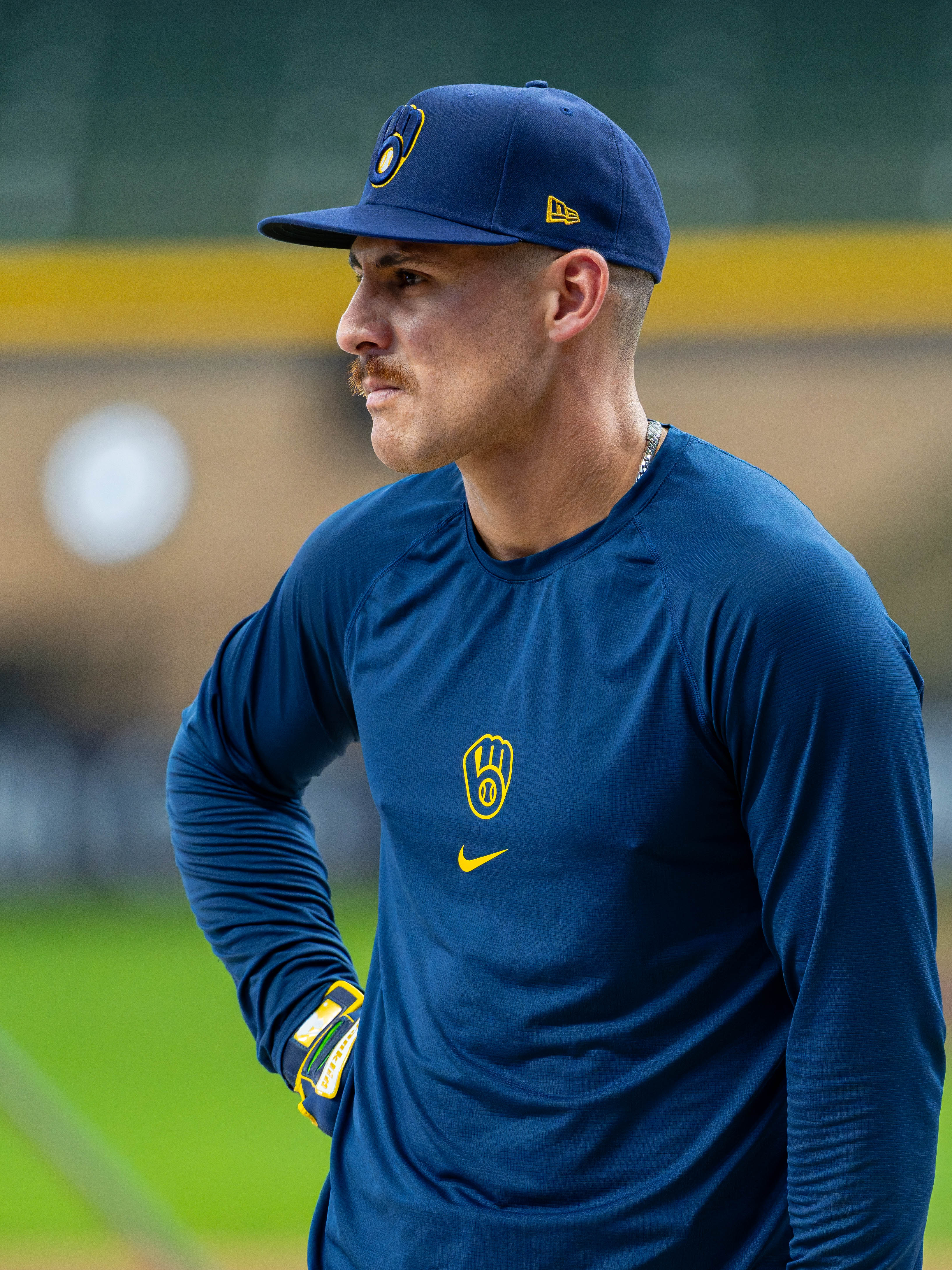 Oct 14, 2025; Milwaukee, Wisconsin, USA; Game 2 of the National League Championship Series between the Milwaukee Brewers and the Los Angeles Dodgers at American Family Field on October 14, 2025 in Milwaukee, Wisconsin. Photography by Ross Harried for European Pressphoto.