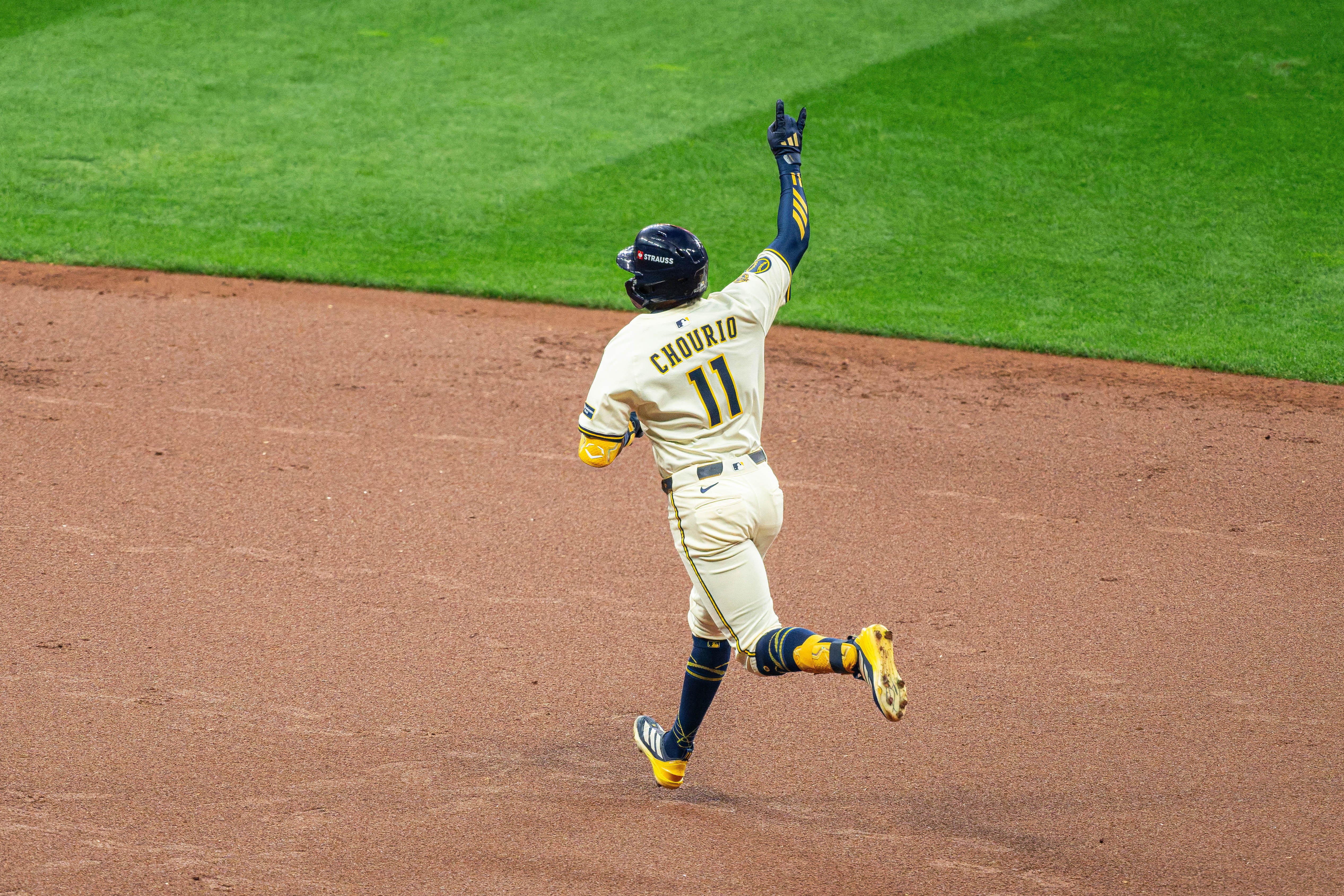 Oct 14, 2025; Milwaukee, Wisconsin, USA; Game 2 of the National League Championship Series between the Milwaukee Brewers and the Los Angeles Dodgers at American Family Field on October 14, 2025 in Milwaukee, Wisconsin. Photography by Ross Harried for European Pressphoto.
