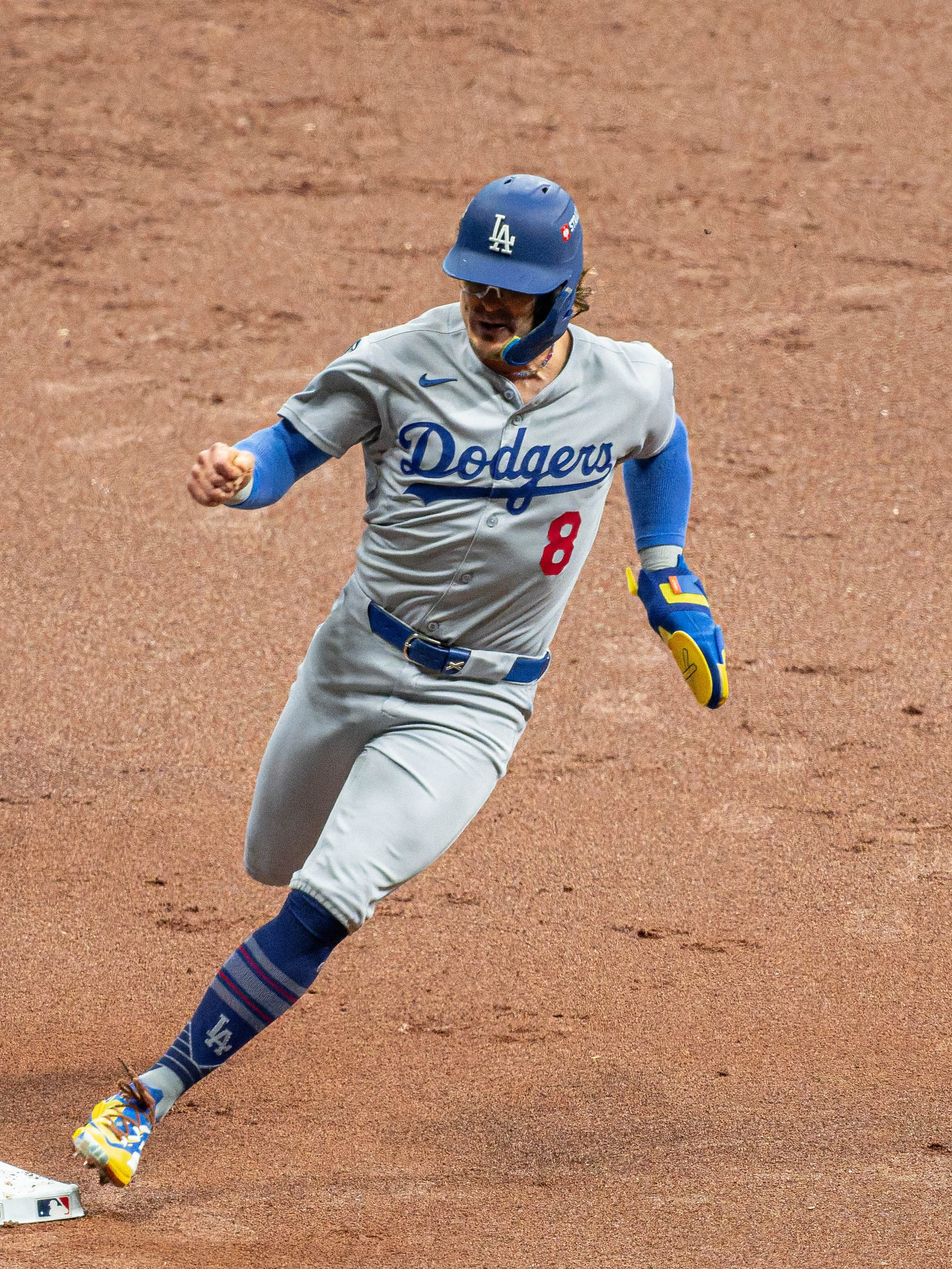 Oct 14, 2025; Milwaukee, Wisconsin, USA; Game 2 of the National League Championship Series between the Milwaukee Brewers and the Los Angeles Dodgers at American Family Field on October 14, 2025 in Milwaukee, Wisconsin. Photography by Ross Harried for European Pressphoto.