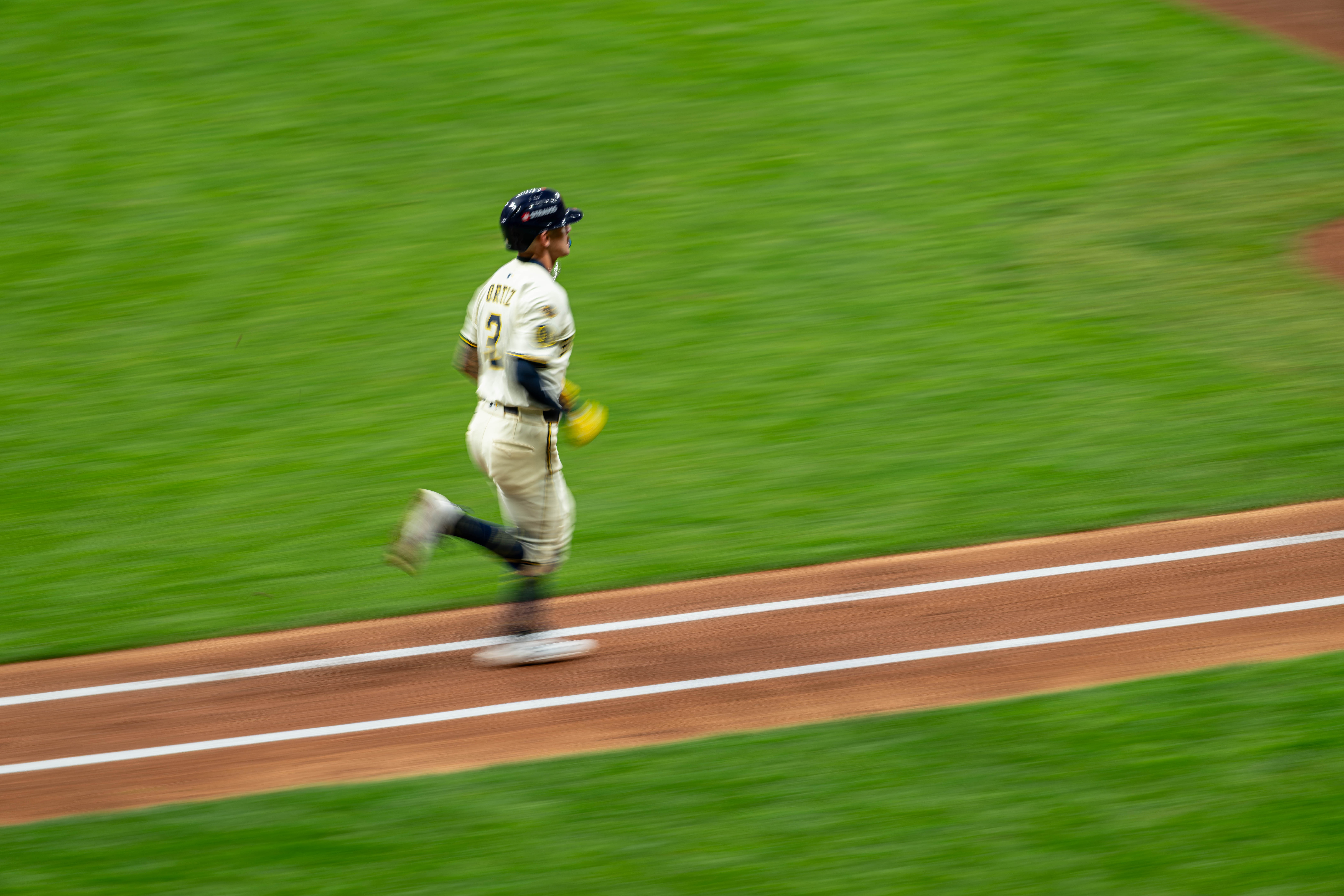 Oct 14, 2025; Milwaukee, Wisconsin, USA; Game 2 of the National League Championship Series between the Milwaukee Brewers and the Los Angeles Dodgers at American Family Field on October 14, 2025 in Milwaukee, Wisconsin. Photography by Ross Harried for European Pressphoto.