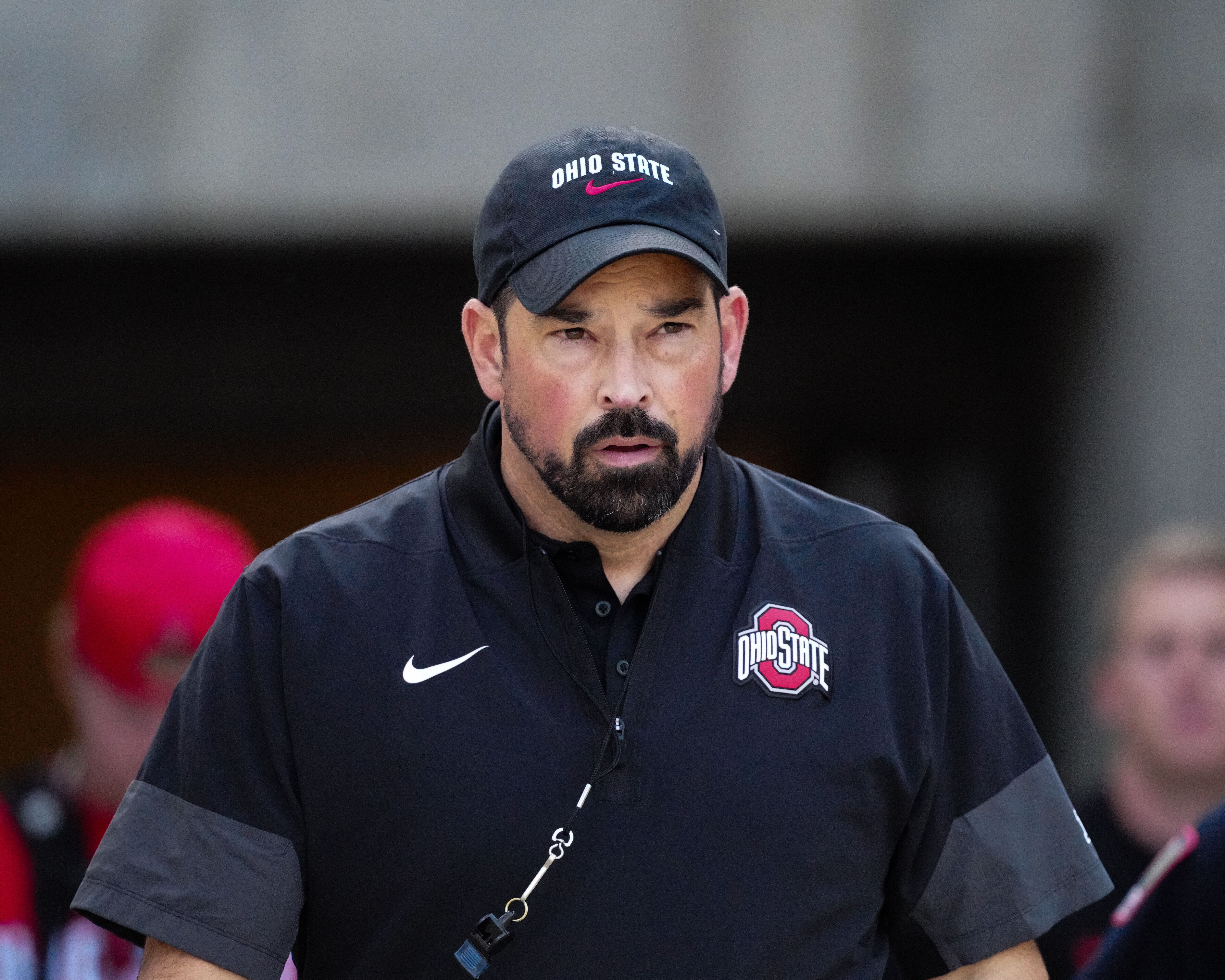 Oct 18, 2025; Madison, Wisconsin, USA; Ohio State Buckeyes head coach Ryan Day before a college football game between the Wisconsin Badgers and the Ohio State Buckeyes at Camp Randall Stadium on October 18, 2025 in Madison, Wisconsin. Photography by Ross Harried for Second Crop Sports.